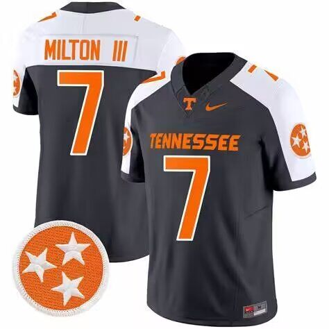 Men 2024 Tennessee Volunteers #7 Milton III black  nike jersey